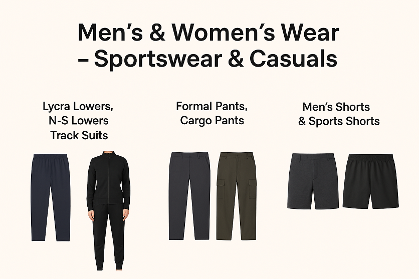 Men’s & Women’s Wear – Sportswear & Casuals manufacturer in ranchi jharkhand